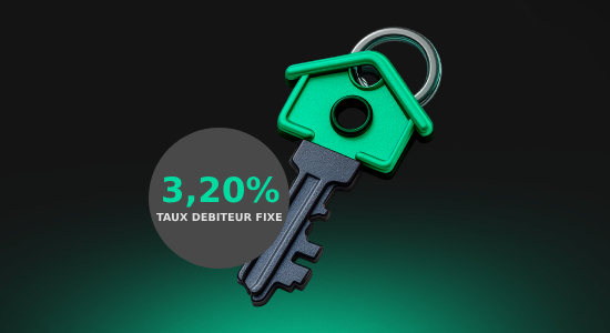Offre flash immobilier avec un taux à 3,20% taux débiteur fixe