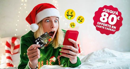 Jusqu'à 80€ offerts en carte cadeau*