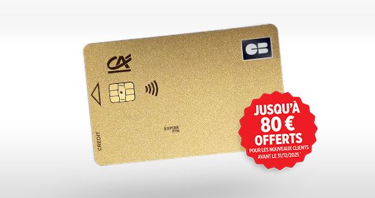 Carte bancaire Premium avec la mention 80€ offerts